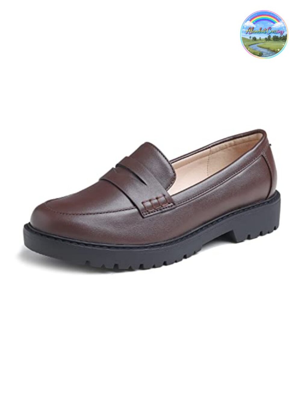 Vegan Penny Platform Loafer Slippers Slip-On Round Toe